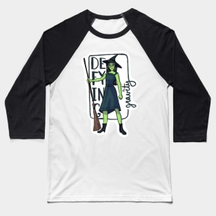 Elphaba- Defying Gravity Baseball T-Shirt